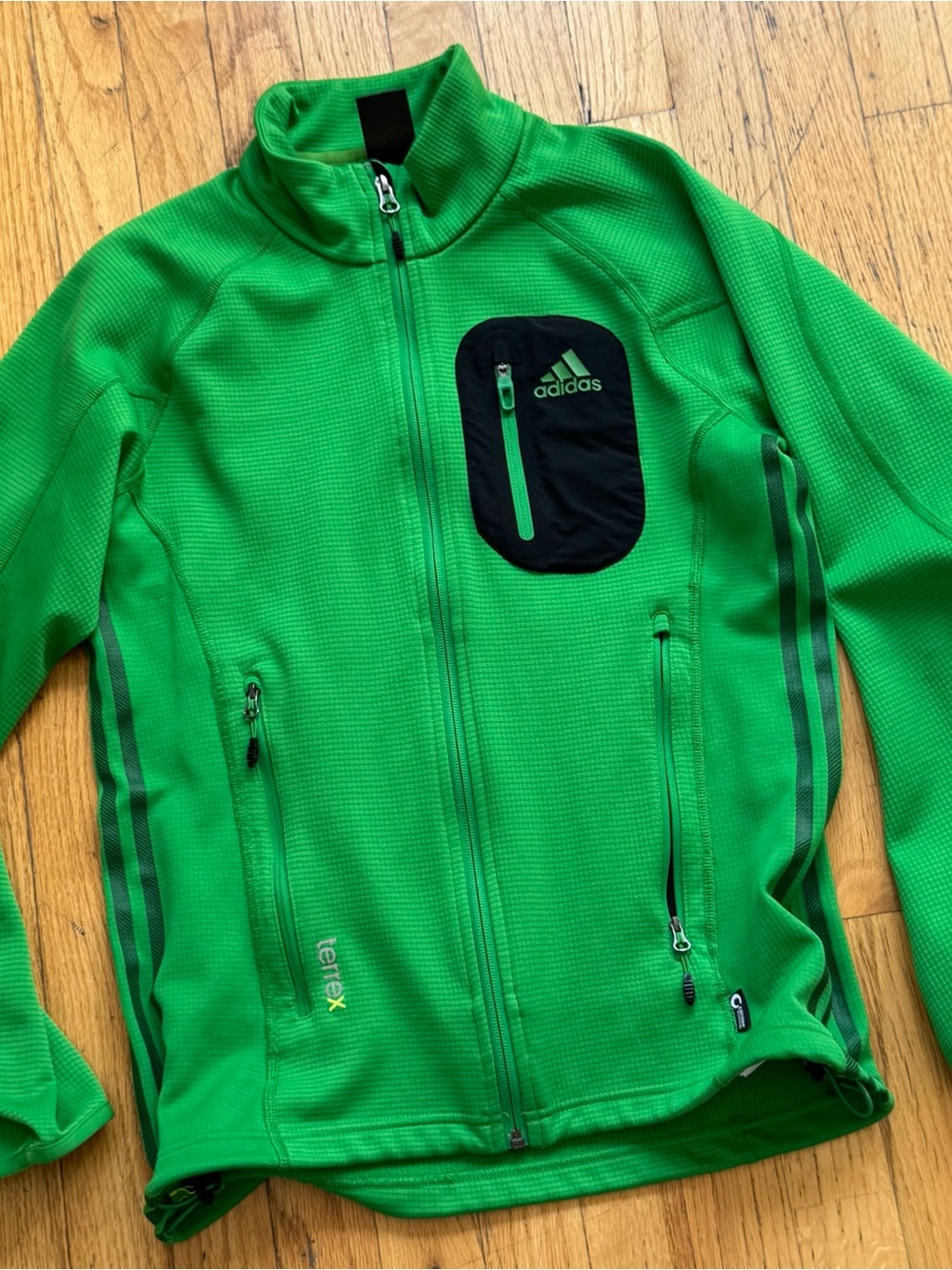 adidas Green Utility Jacket with Black Chest Pocket